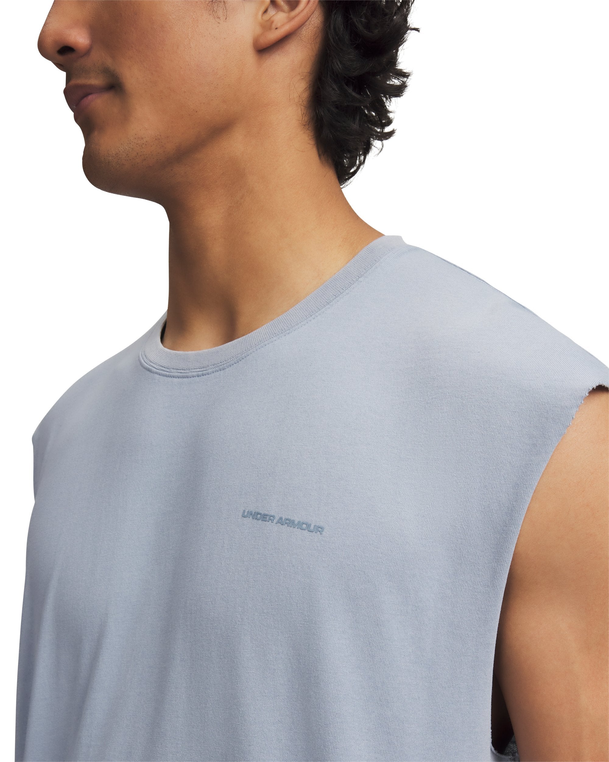 Under Armour Men's Icon Heavyweight Cotton Tank BLUE WIND