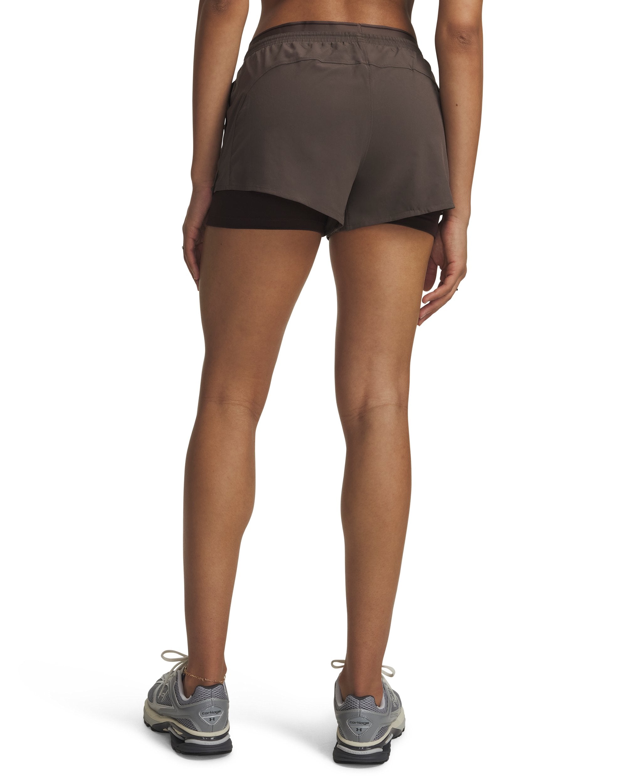 UA Women's Vanish Woven 2-in-1 Shorts Peppercorn back