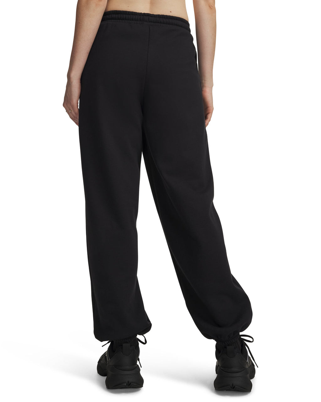 UA Women's Icon Fleece Gym Pants Ultimate Black back