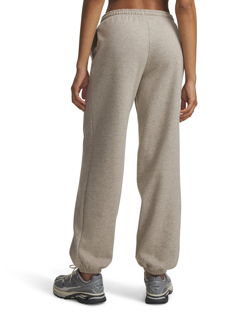 UA Women's Icon Fleece Gym Pants Timberwolf Taupe back