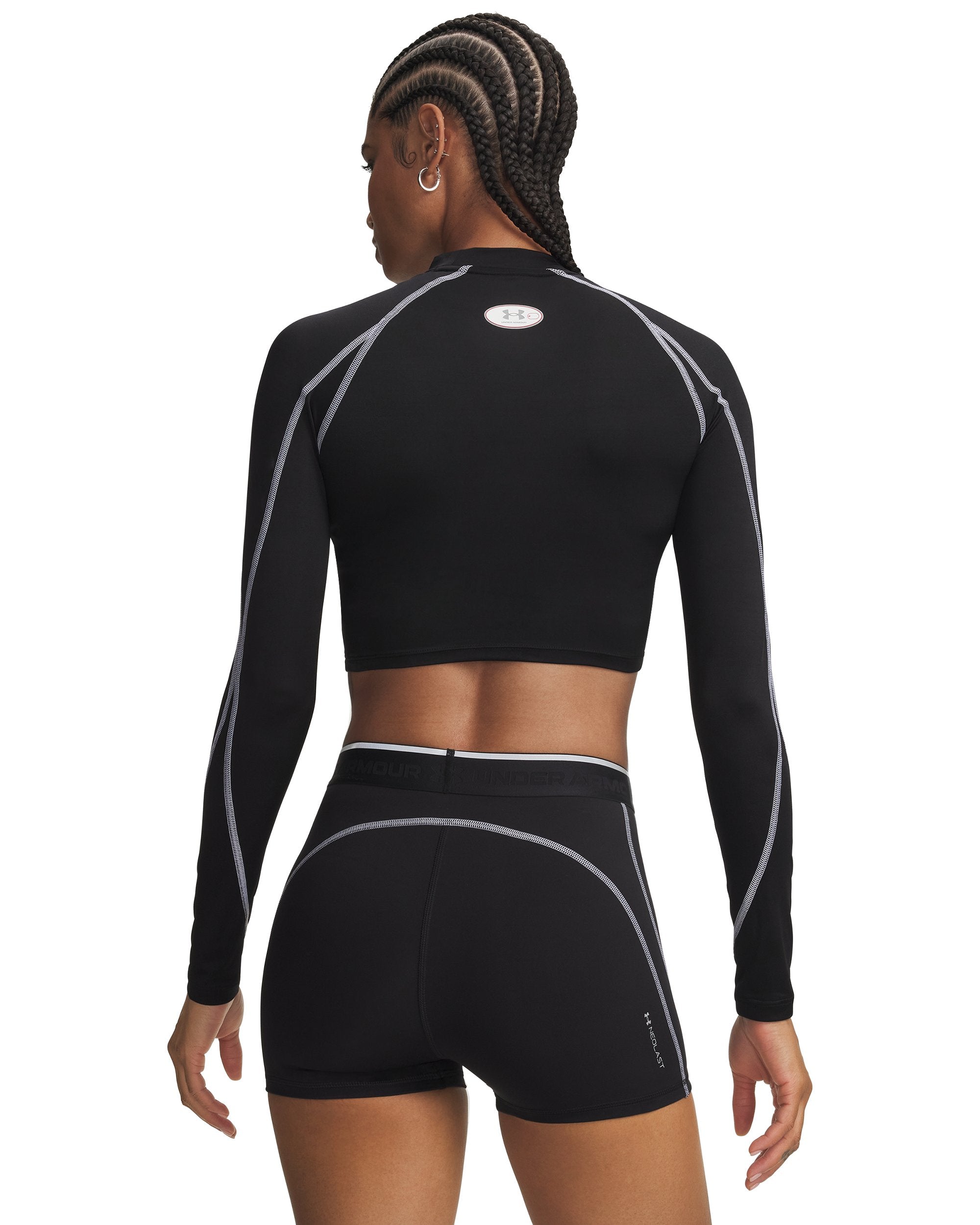 Under Armour Women's HeatGear Elite Crop Mock Long Sleeve