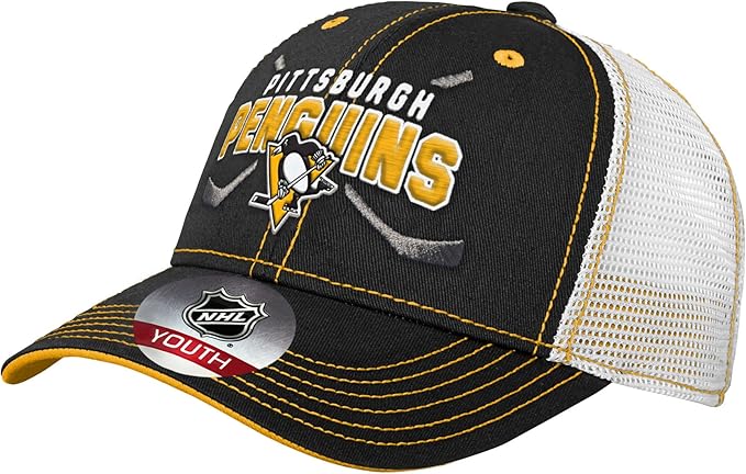 Outerstuff Youth Pittsburgh Penguins Lockup Meshback Adjustable Hat