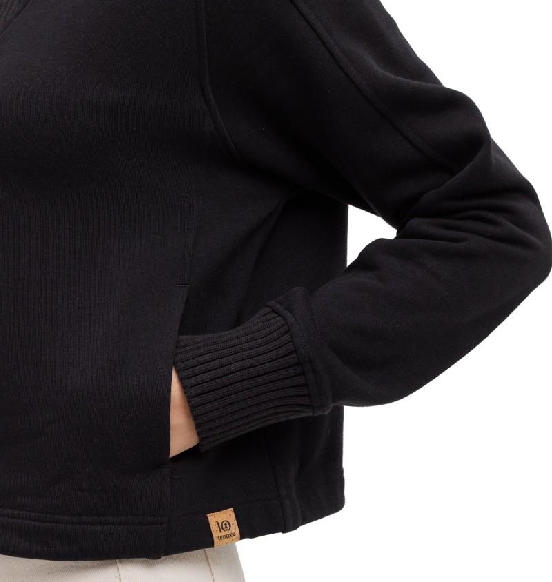 Tentree Women's Niagara Quarter Zip - Meteorite Black - cuff detail