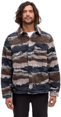 Tentree Otto Reversible Jacket - Midnight Blue/Reflective Peaks - front