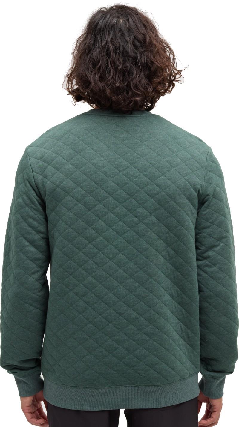Tentree Quilted Reynard Crew - Pine Green Heather, back