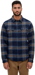 Tentree Willingdon Jacket - Midnight Blue/Lumber Plaid - front