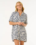 Women's Las Dalias Short Sleeve Shirt Dress