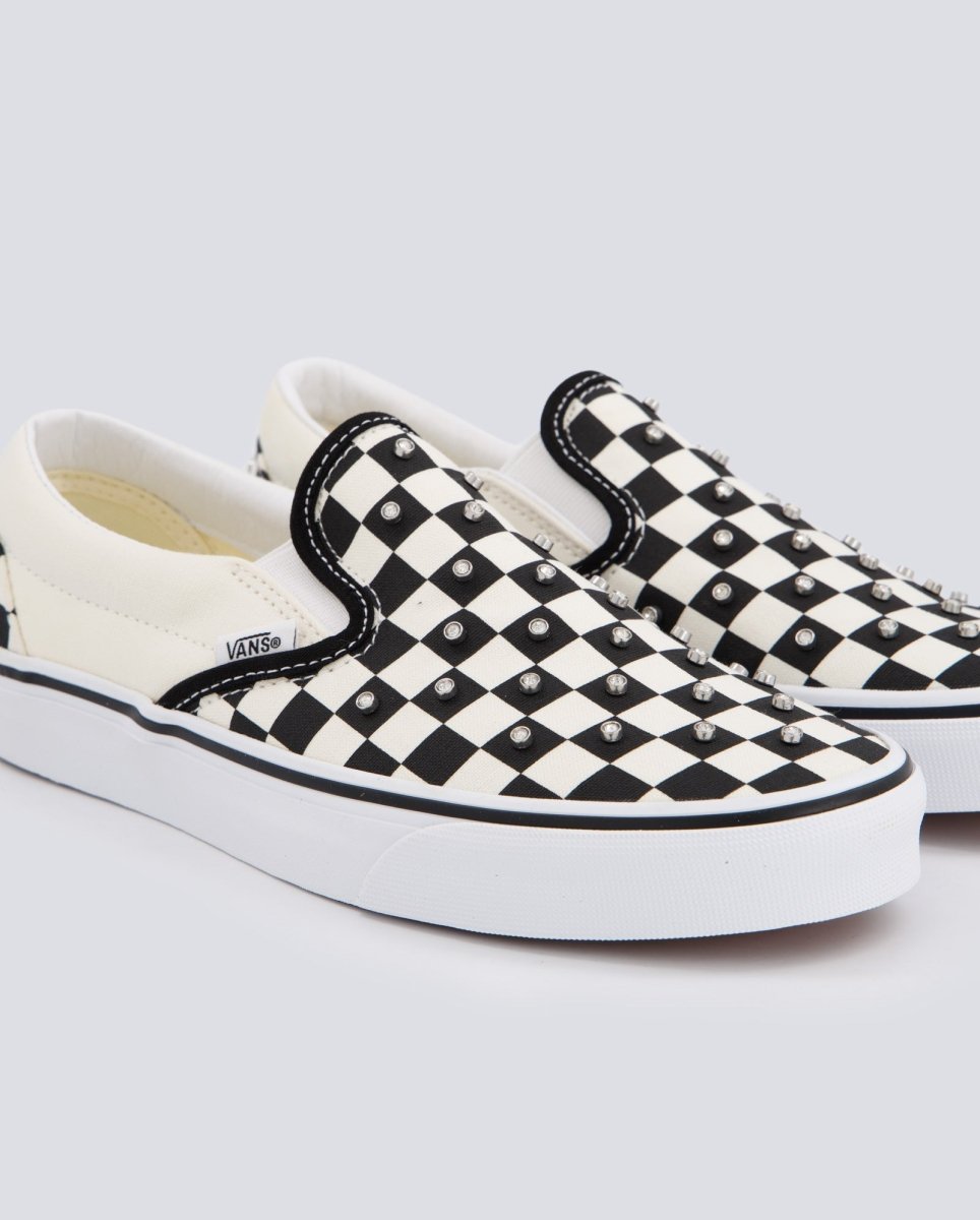 Vans Classic Slip-On Checkerboard Shoes - Black/White