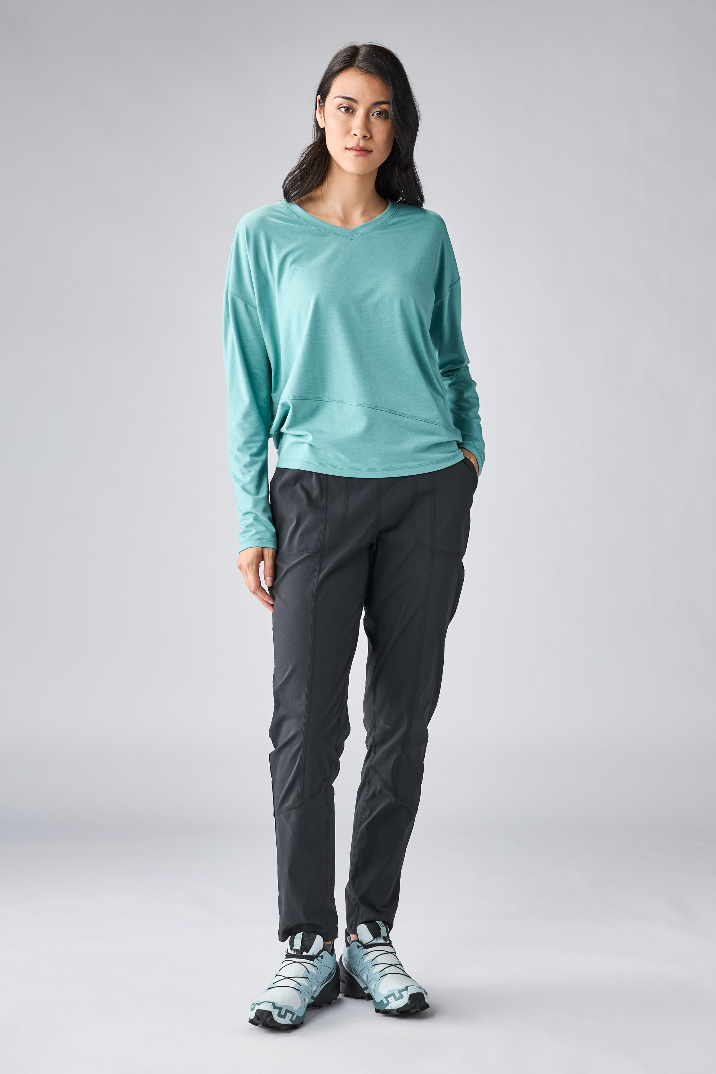 Indyeva Women's Veloz II Long Sleeve Shirt - Aquafrost - front