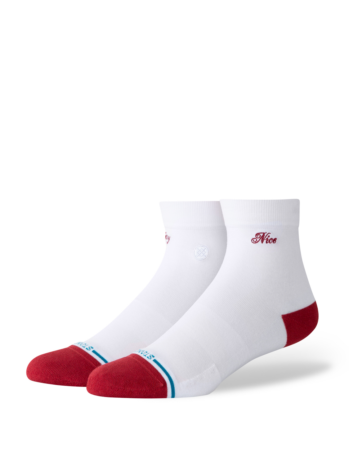Stance Women's Naughty Or Nice Quarter Socks - WHITE, front view