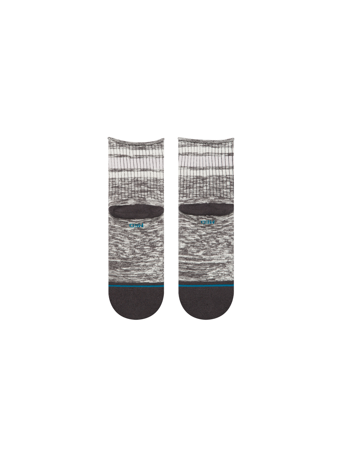 Stance Women's Rolled Boyd Quarter Socks - DARK GREY, back view