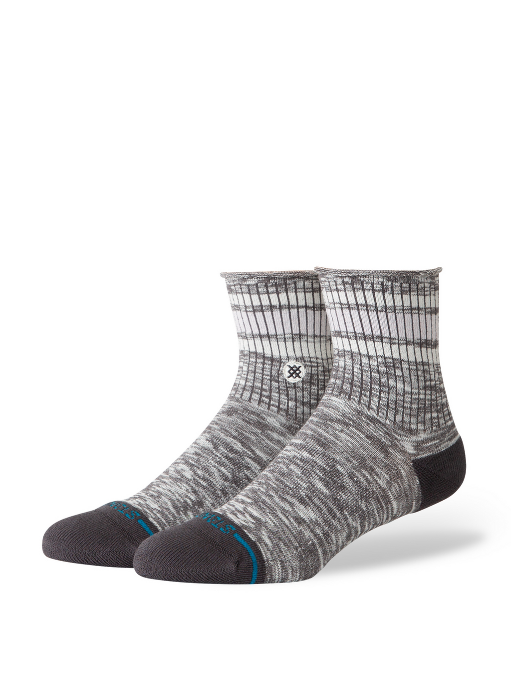 Stance Women's Rolled Boyd Quarter Socks - DARK GREY, front view