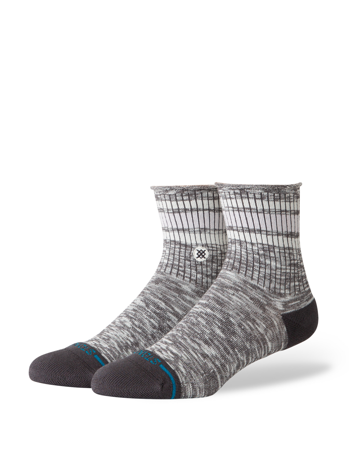 Stance Women's Rolled Boyd Quarter Socks - DARK GREY, front view