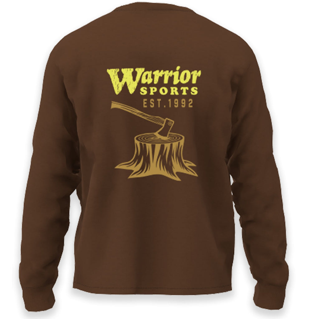 Warrior Men's Cabin Fever Long Sleeve T-Shirt - BROWN, back view