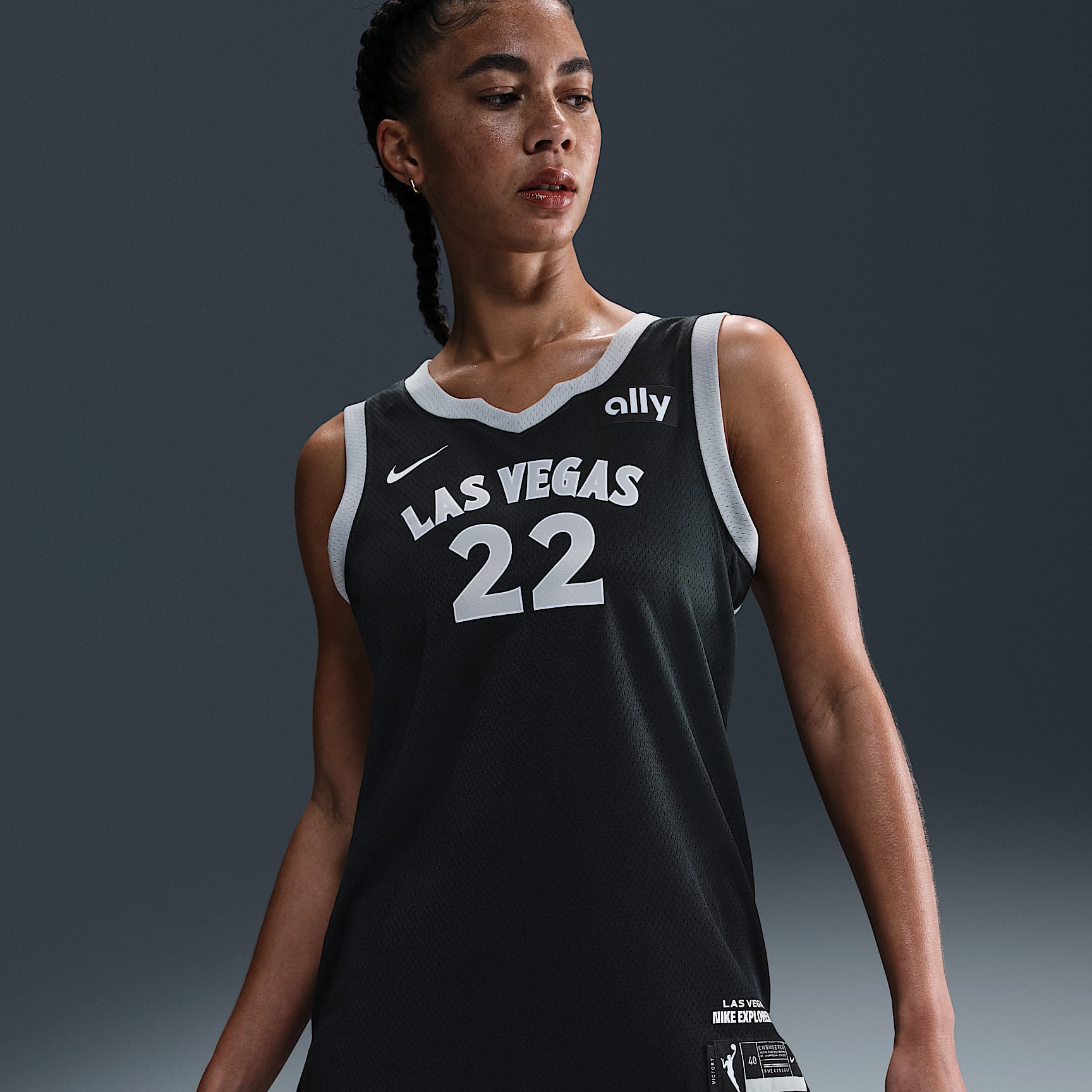 A'ja Wilson Las Vegas Aces Nike Dri-FIT WNBA Victory Jersey - Black - front