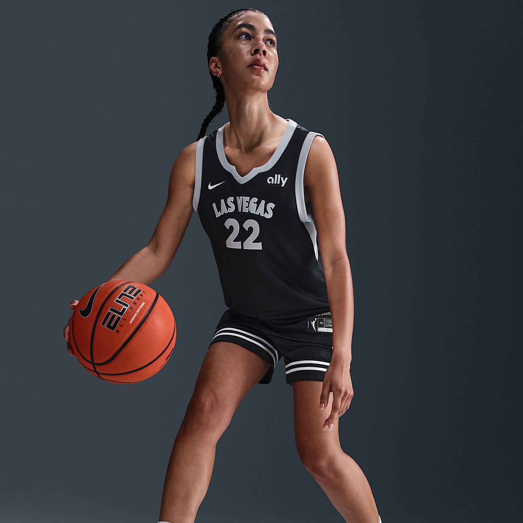 A'ja Wilson Las Vegas Aces Nike Dri-FIT WNBA Victory Jersey - Black - on model