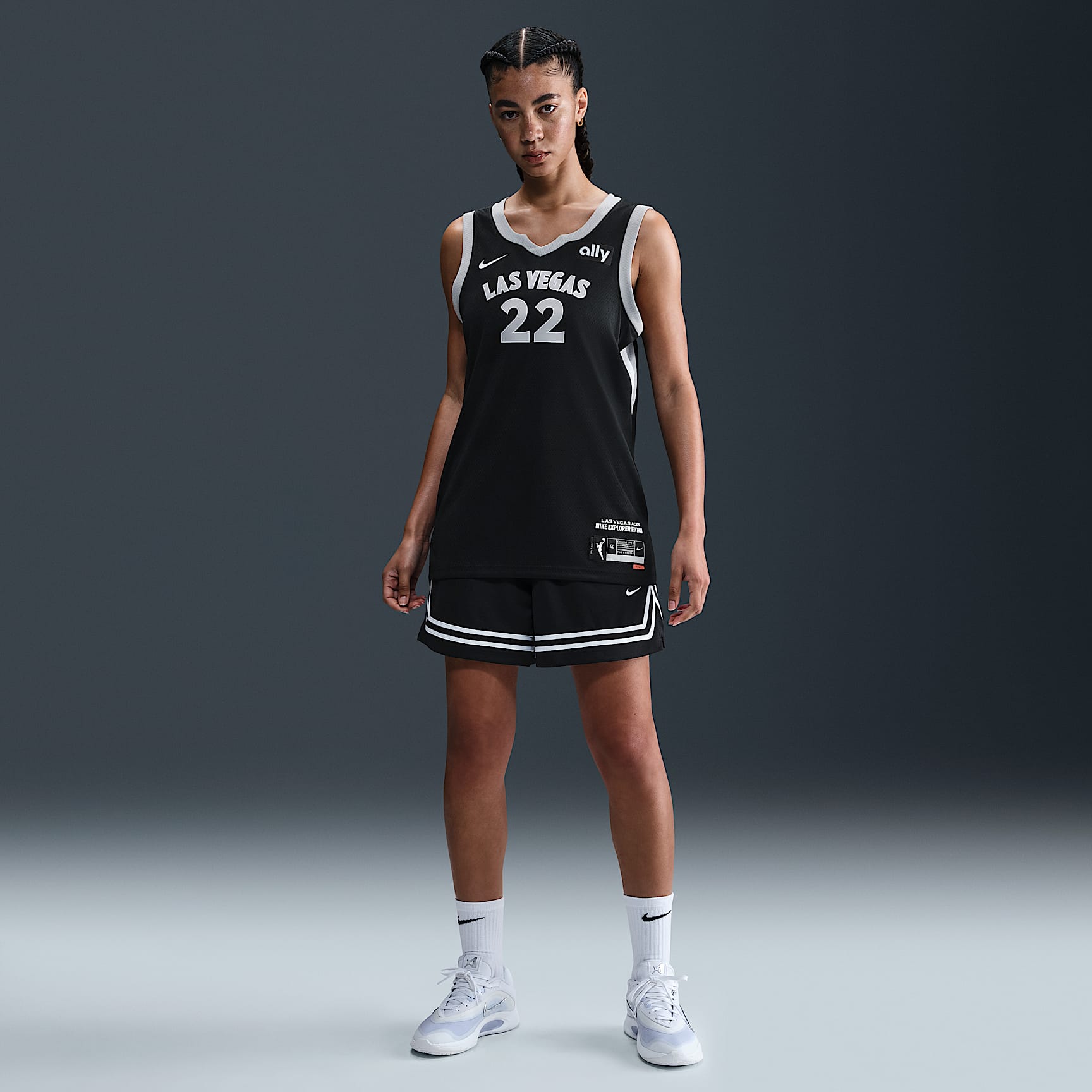 A'ja Wilson Las Vegas Aces Nike Dri-FIT WNBA Victory Jersey - Black - full length