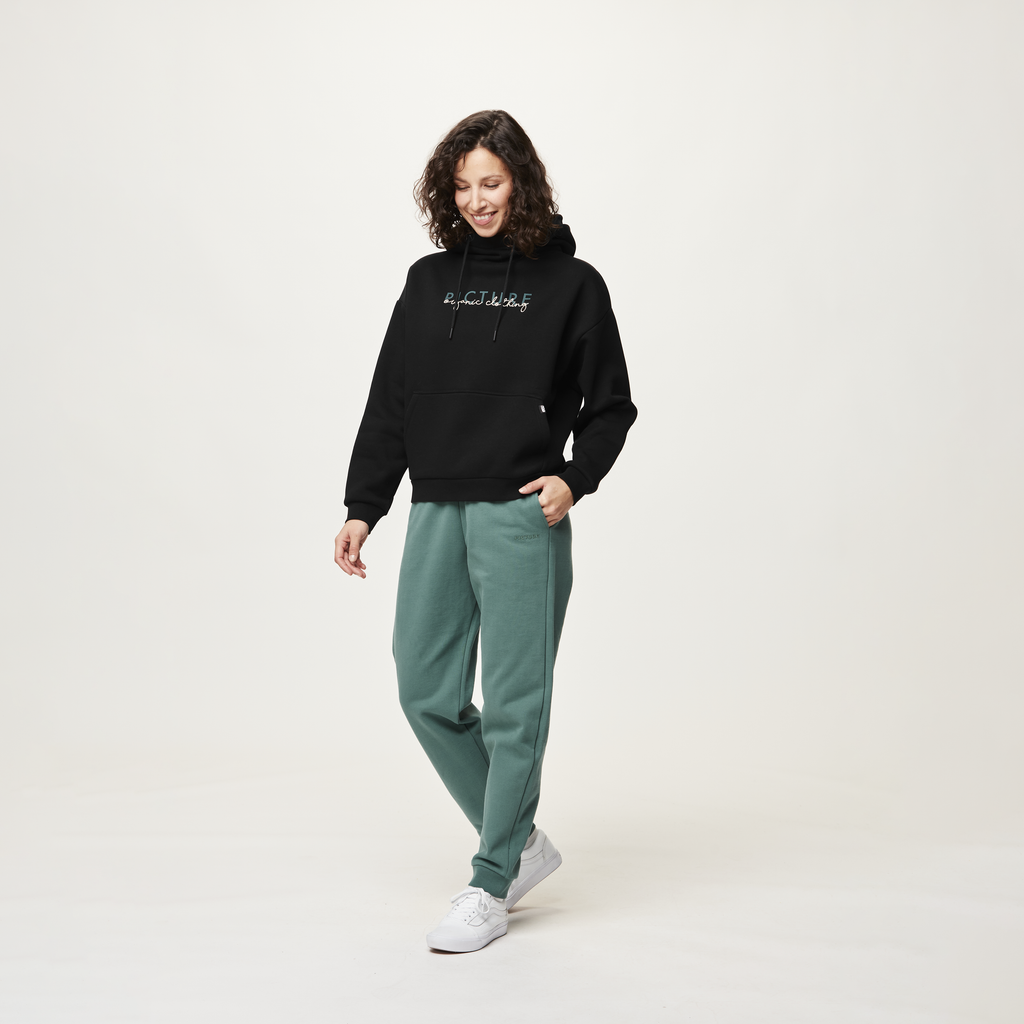 Picture Organic Women's Henia Hoodie - Black Green - front on-model