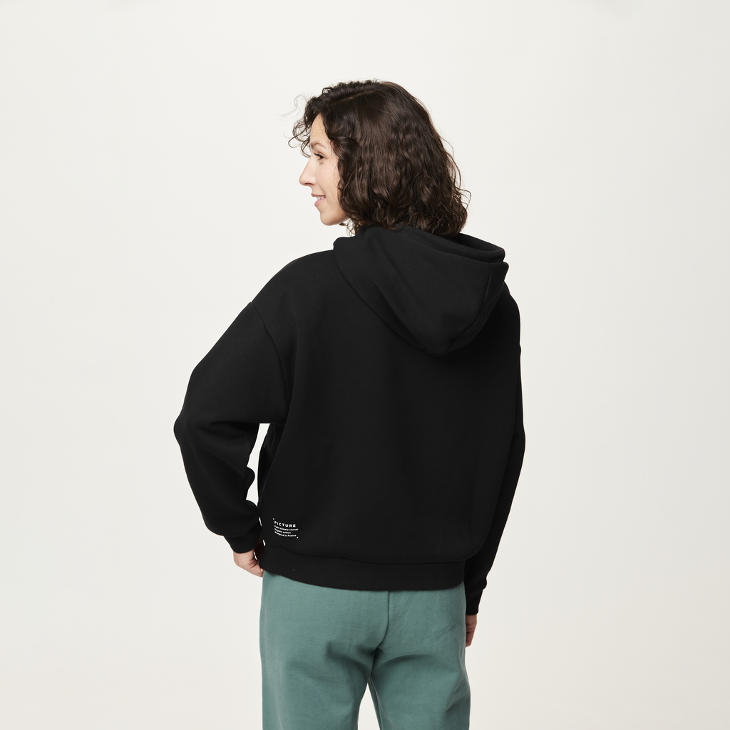 Picture Organic Women's Henia Hoodie - Black Green - hood and back detail
