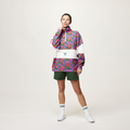 Picture Organic Women's Fir Rugby 1/4 Zip Sweater - Player Print - front on-model