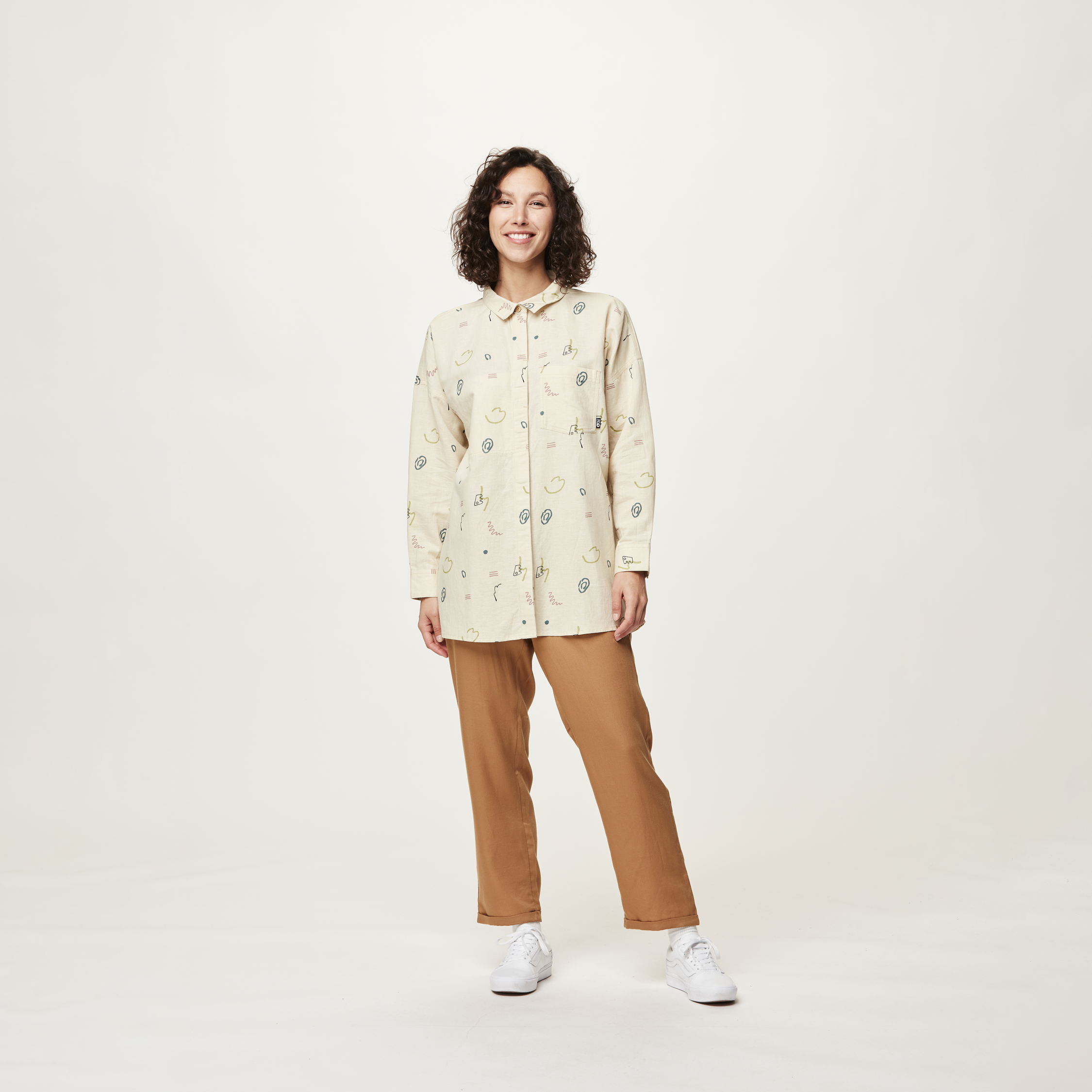 Picture Organic Women's Eyauta Shirt - Bloom Print - front on-model
