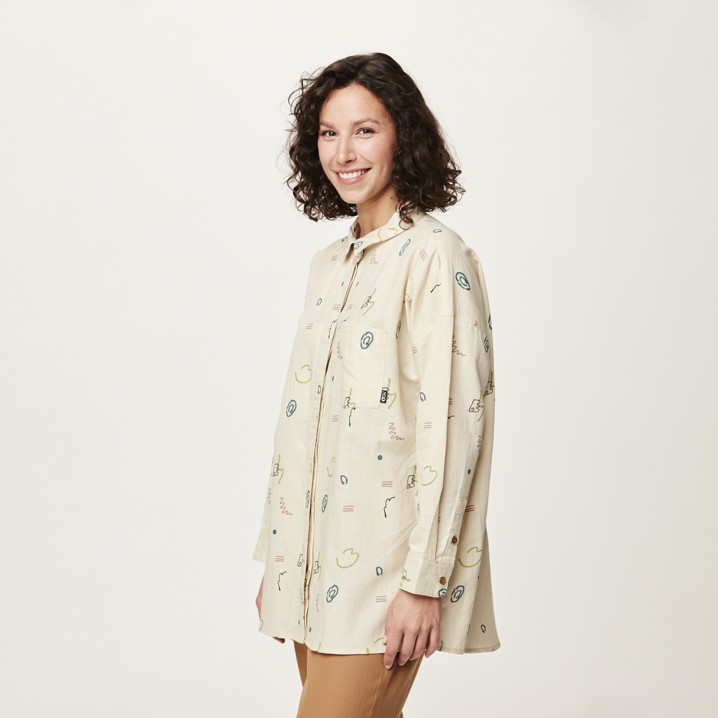 Picture Organic Women's Eyauta Shirt - Bloom Print - three-quarter detail