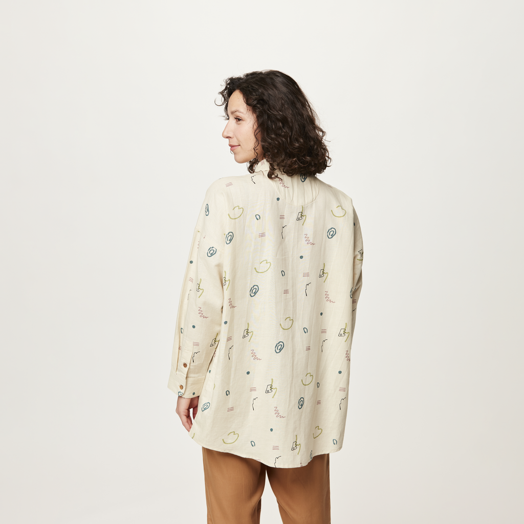 Picture Organic Women's Eyauta Shirt - Bloom Print - back on-model
