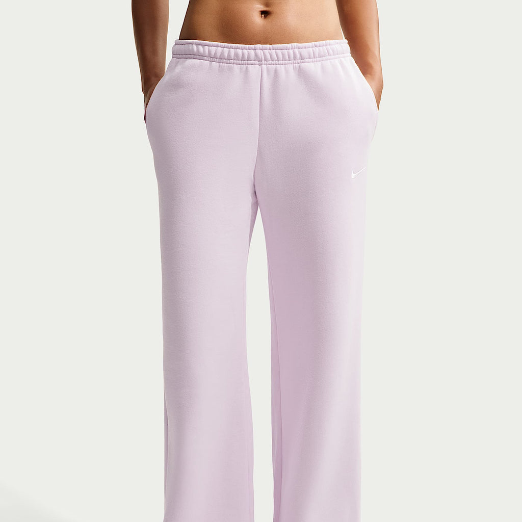 Nike Women's Studio Fleece Medium Weight Mid-Rise Wide-Leg Pants