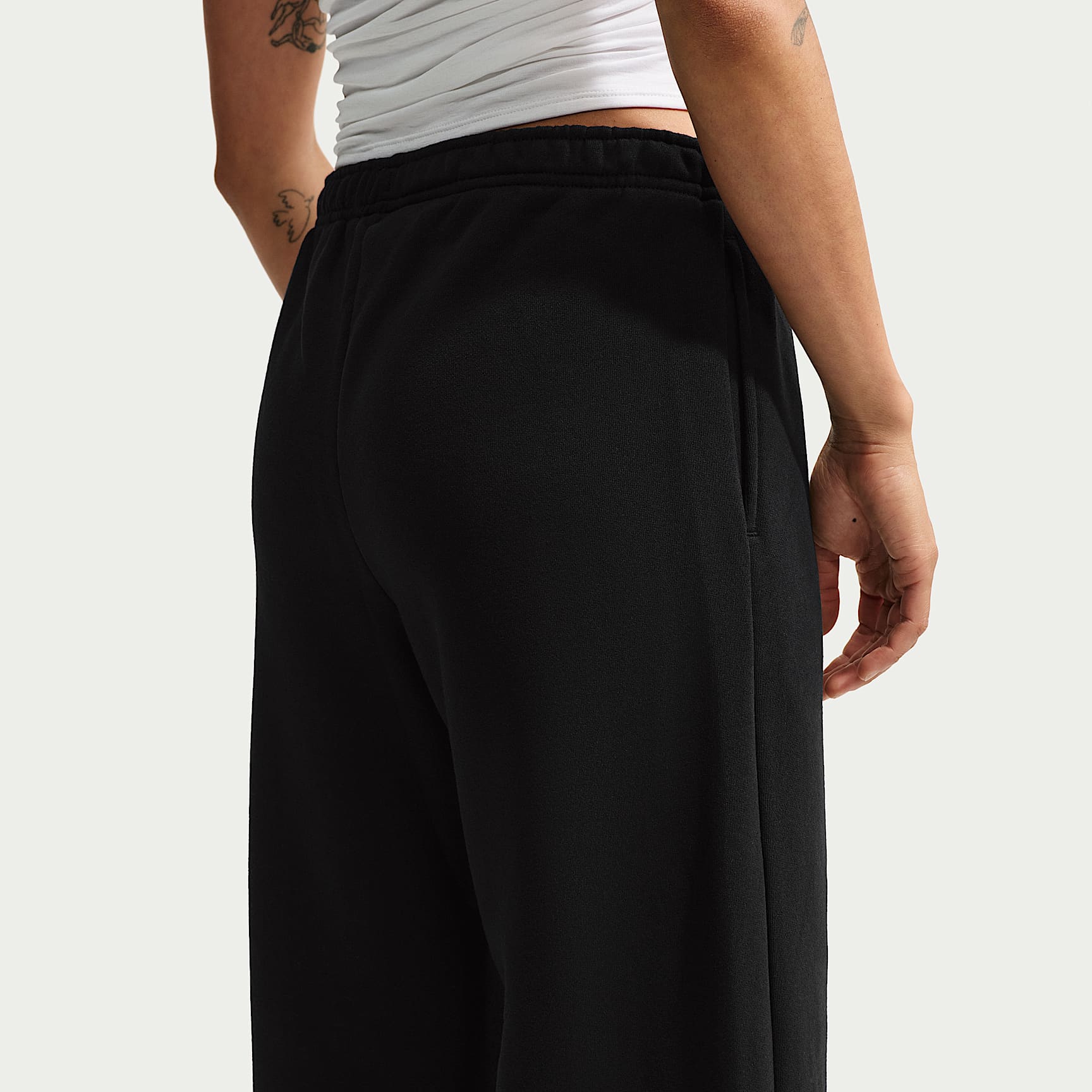 Nike Women's Studio Fleece Medium Weight Mid-Rise Wide-Leg Pants