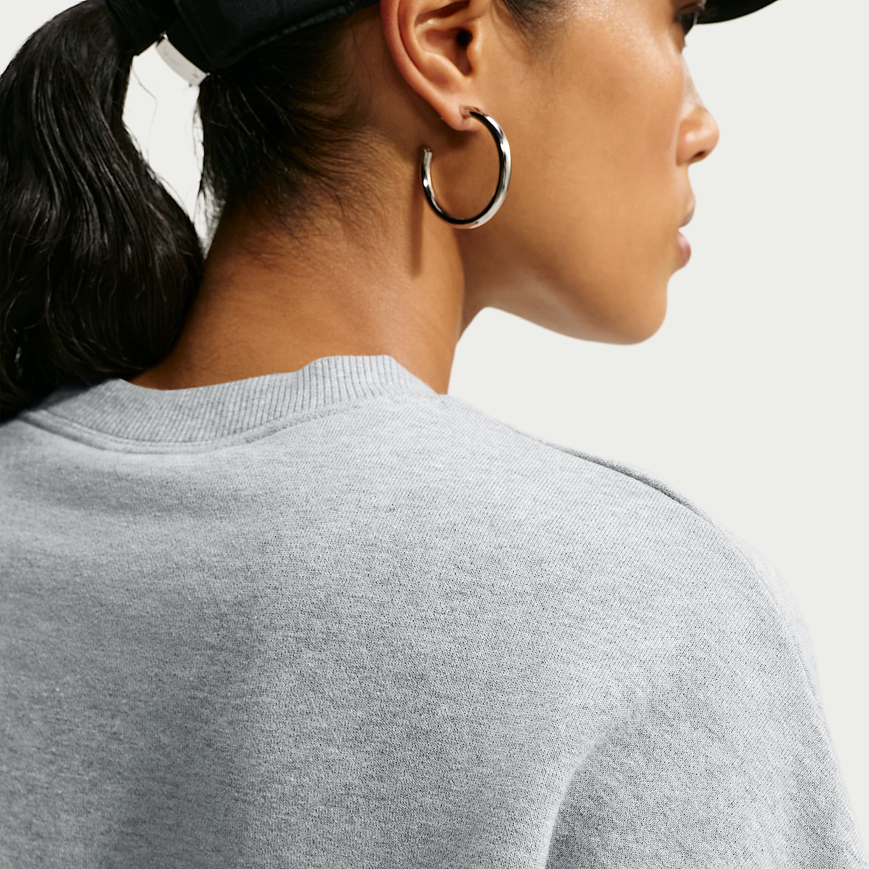 Nike Women's Studio Fleece Medium Weight Oversized Embossed Crew