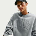 Nike Women's Studio Fleece Medium Weight Oversized Embossed Crew
