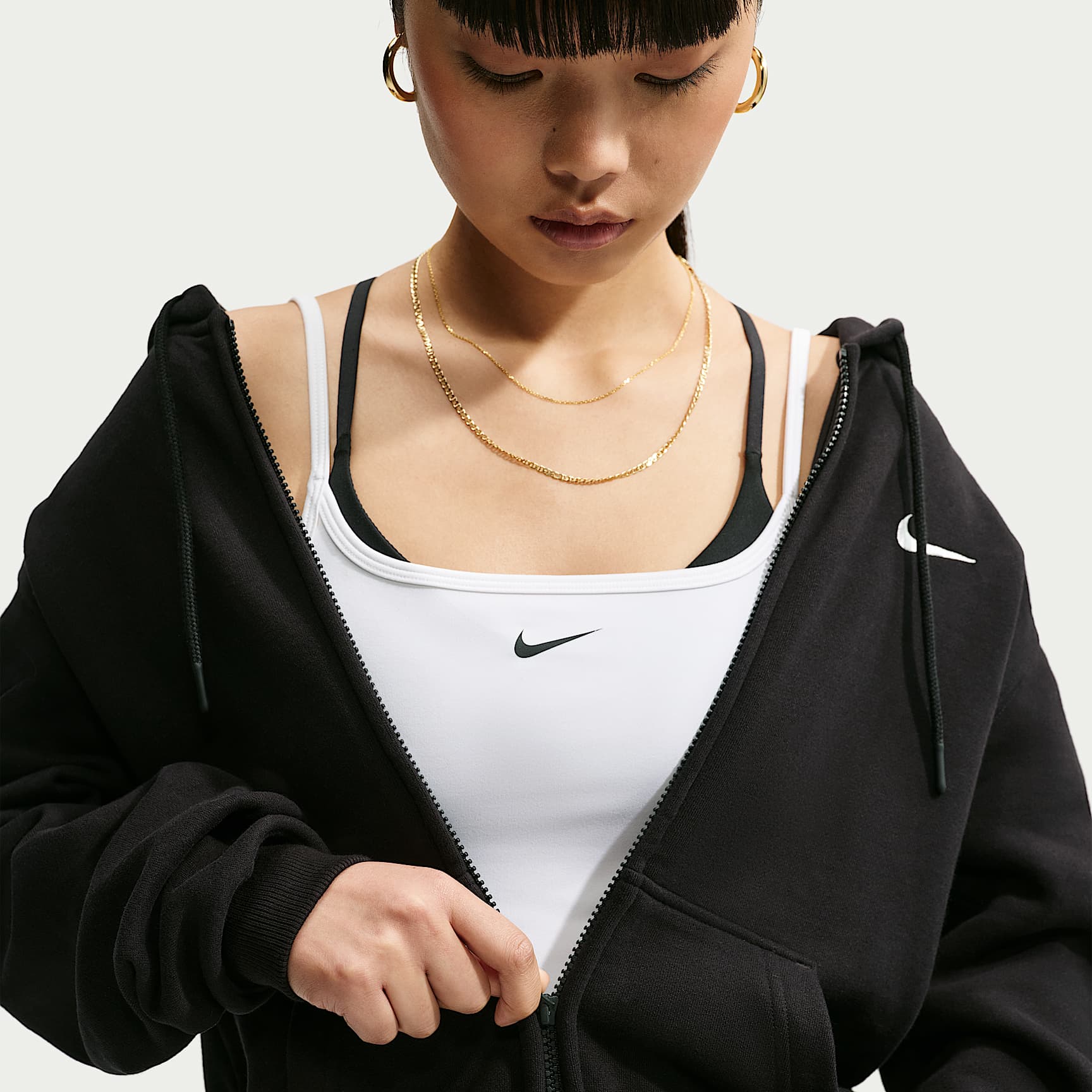 Nike Women's Studio Fleece Medium Weight Full-Zip Hoodie
