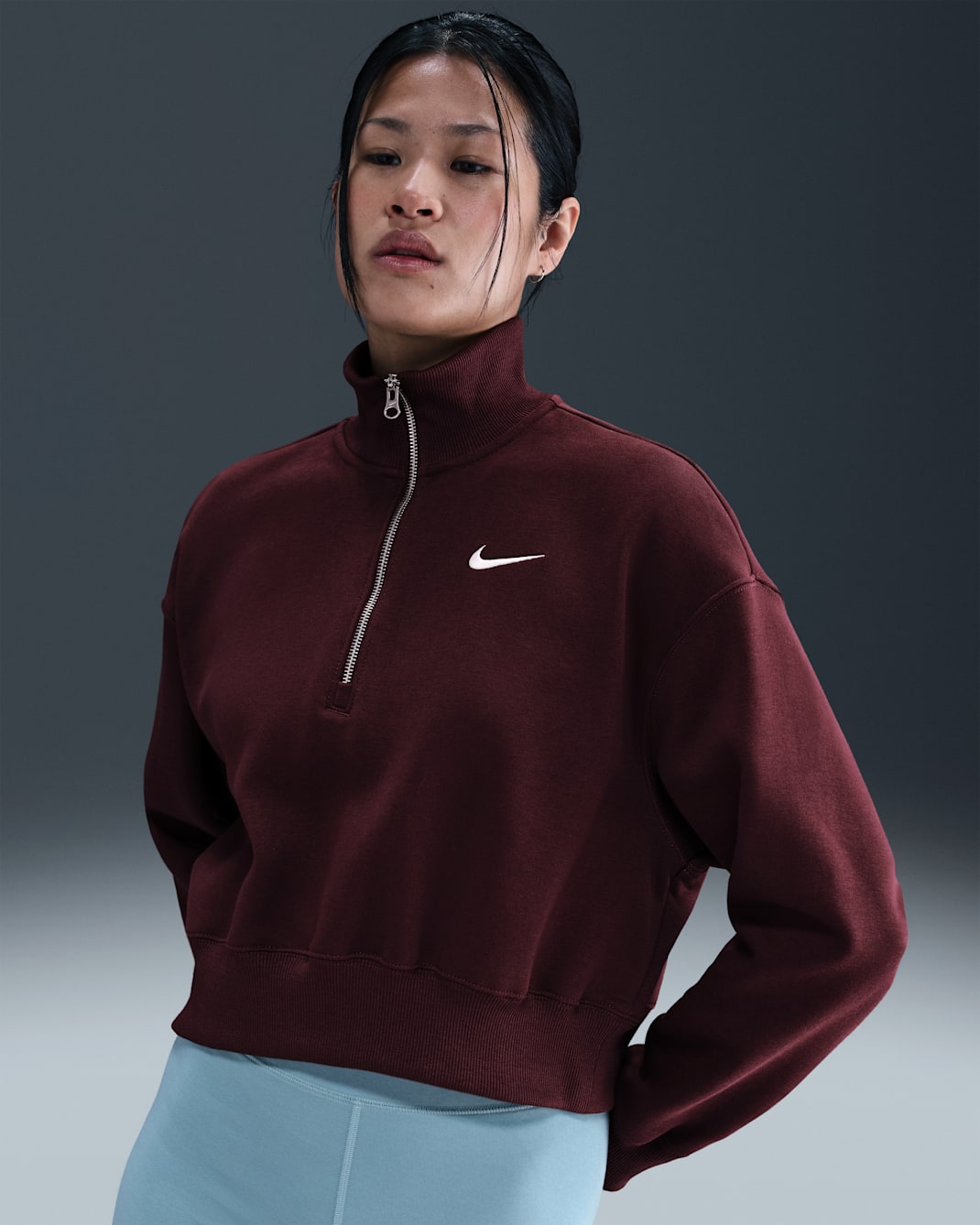 Nike Women's Sportswear Phoenix Fleece 1/4-Zip Cropped Sweatshirt