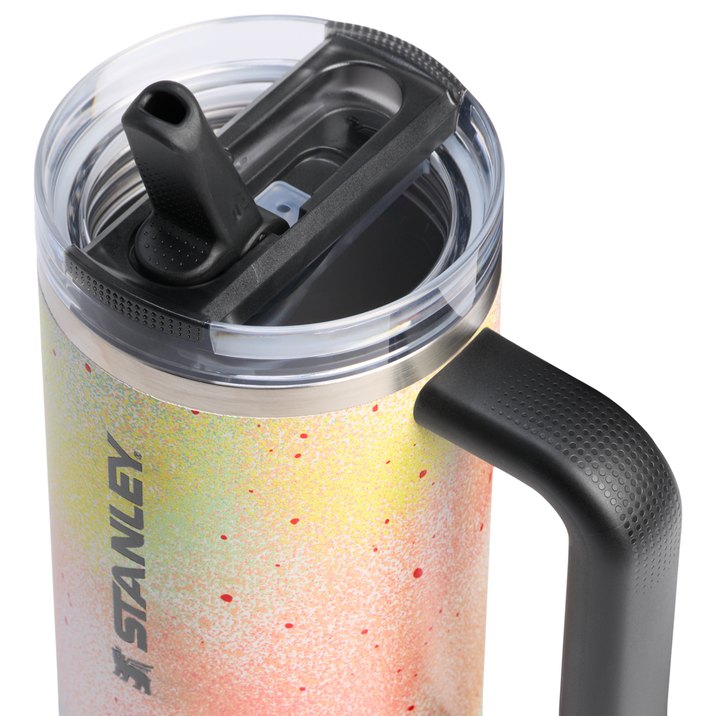 Stanley Quencher ProTour Flip Straw Tumbler 30oz Atomic Techgrain lid detail