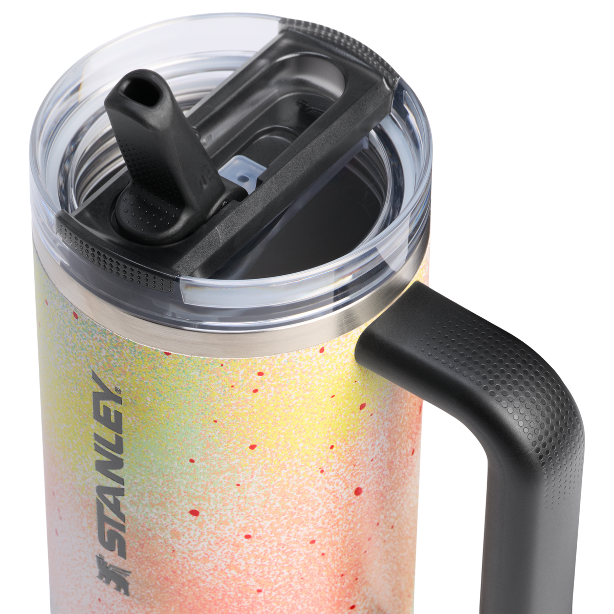 Stanley Quencher ProTour Flip Straw Tumbler 30oz Atomic Techgrain lid detail