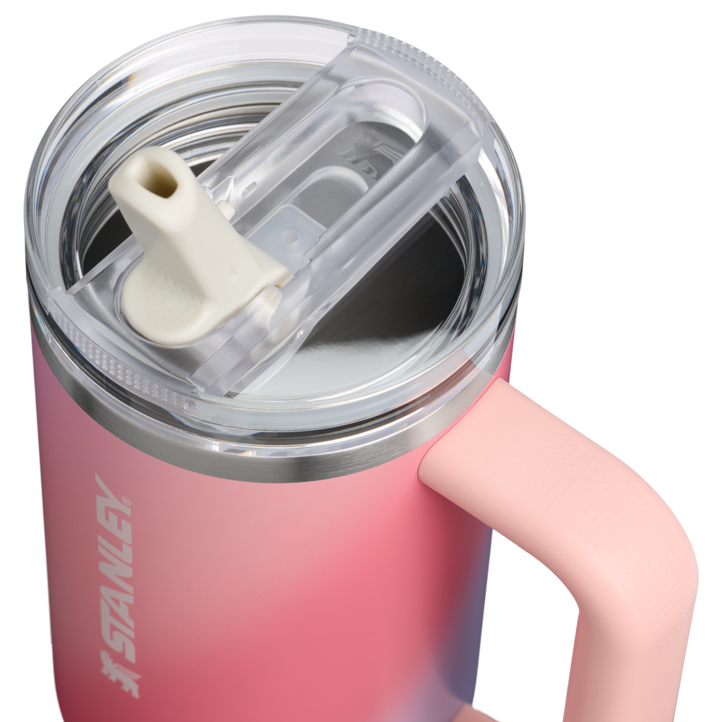 Stanley Quencher ProTour Flip Straw Tumbler 30oz Sunset Spiral lid detail