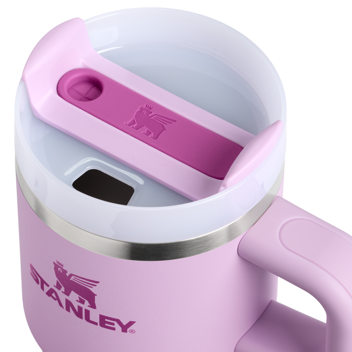 Stanley Quencher H2.0 Flowstate Tumbler 20oz Soft Orchid lid detail