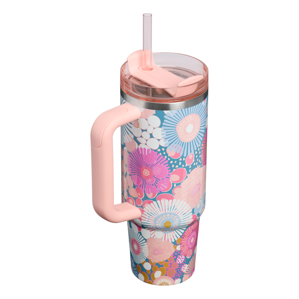 Stanley Quencher H2.0 Flowstate Tumbler 30oz Sorbet Wildflower back
