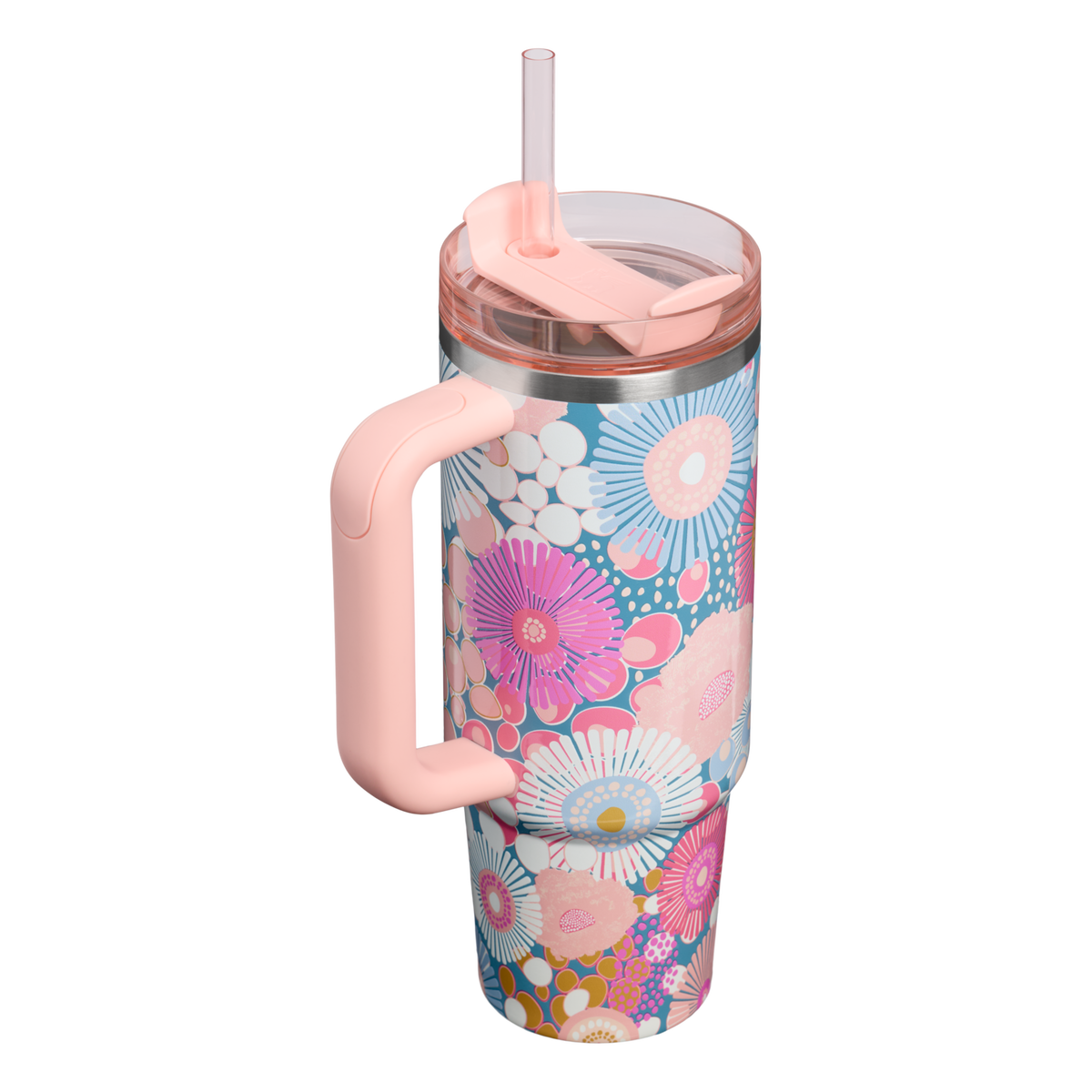 Stanley Quencher H2.0 Flowstate Tumbler 30oz Sorbet Wildflower back