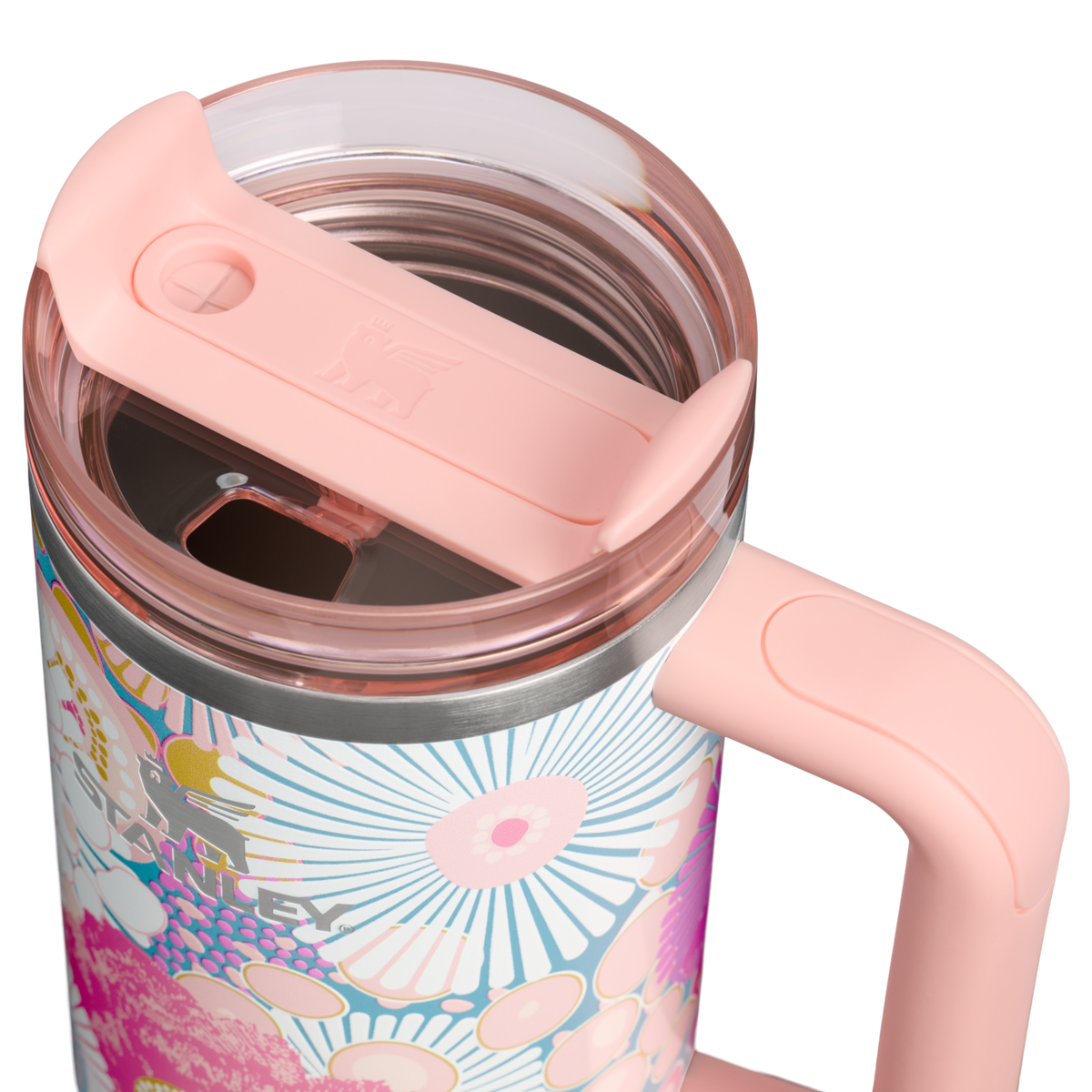 Stanley Quencher H2.0 Flowstate Tumbler 30oz Sorbet Wildflower lid detail