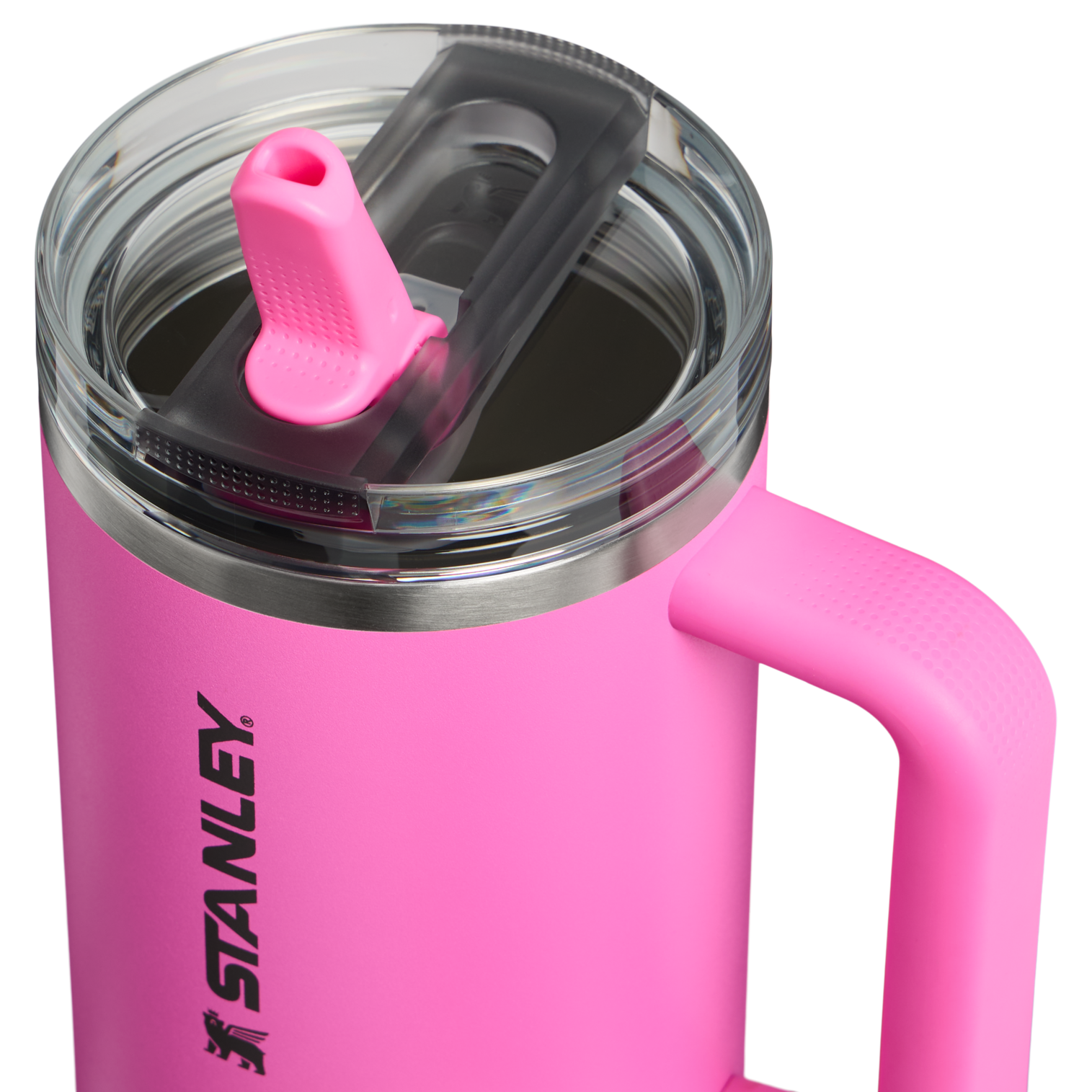 Stanley Quencher ProTour Flip Straw Tumbler 40oz Hot Pink lid detail