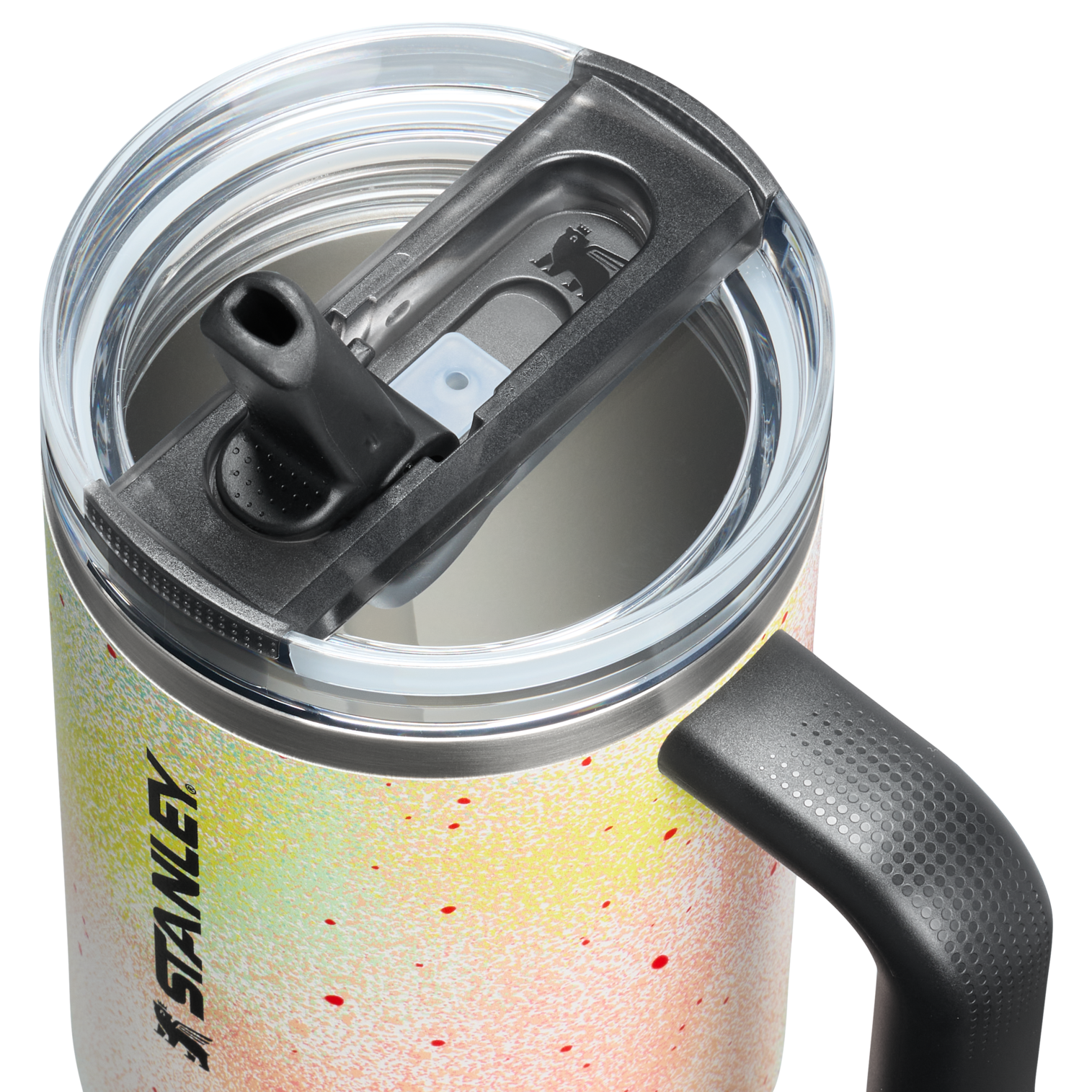 Stanley Quencher ProTour Flip Straw Tumbler 40oz Atomic Techgrain lid detail