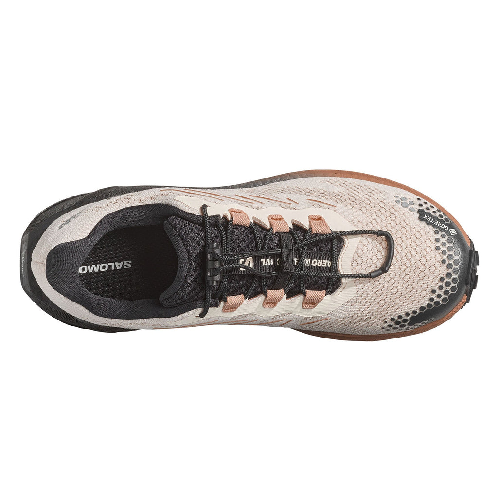 Salomon Women's Aero Blaze 4 GRVL Gore-Tex Running Shoes - Vanilla Ice/Black/Burro - top