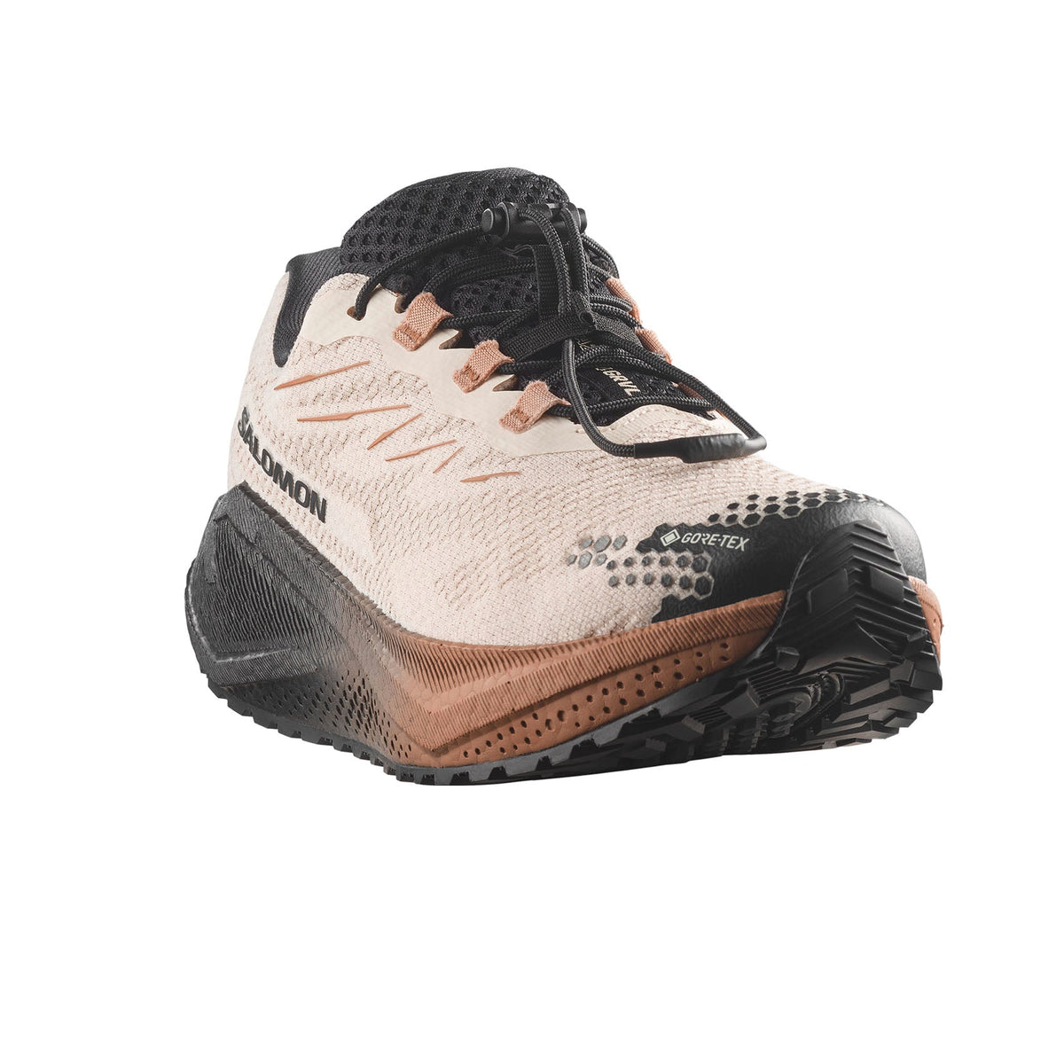 Salomon Women's Aero Blaze 4 GRVL Gore-Tex Running Shoes - Vanilla Ice/Black/Burro - three-quarter
