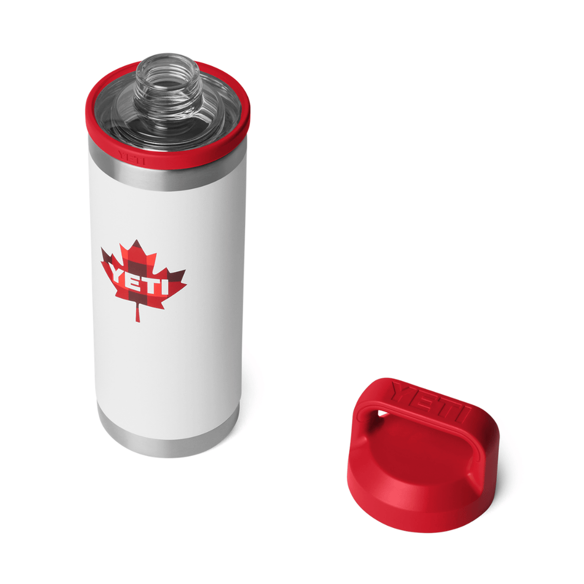 Yeti Rambler 18oz Bottle with Chug Cap - WHITE/RESCUE RED