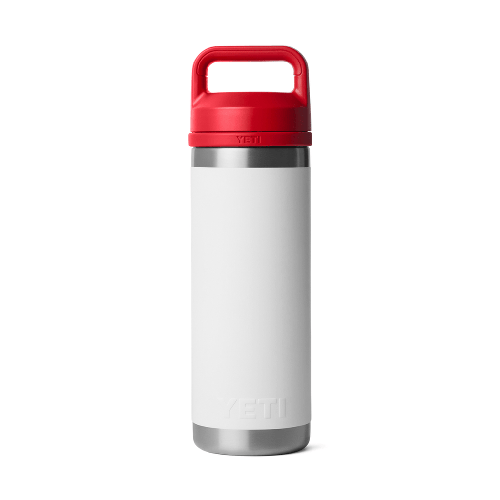 Yeti Rambler 18oz Bottle with Chug Cap - WHITE/RESCUE RED