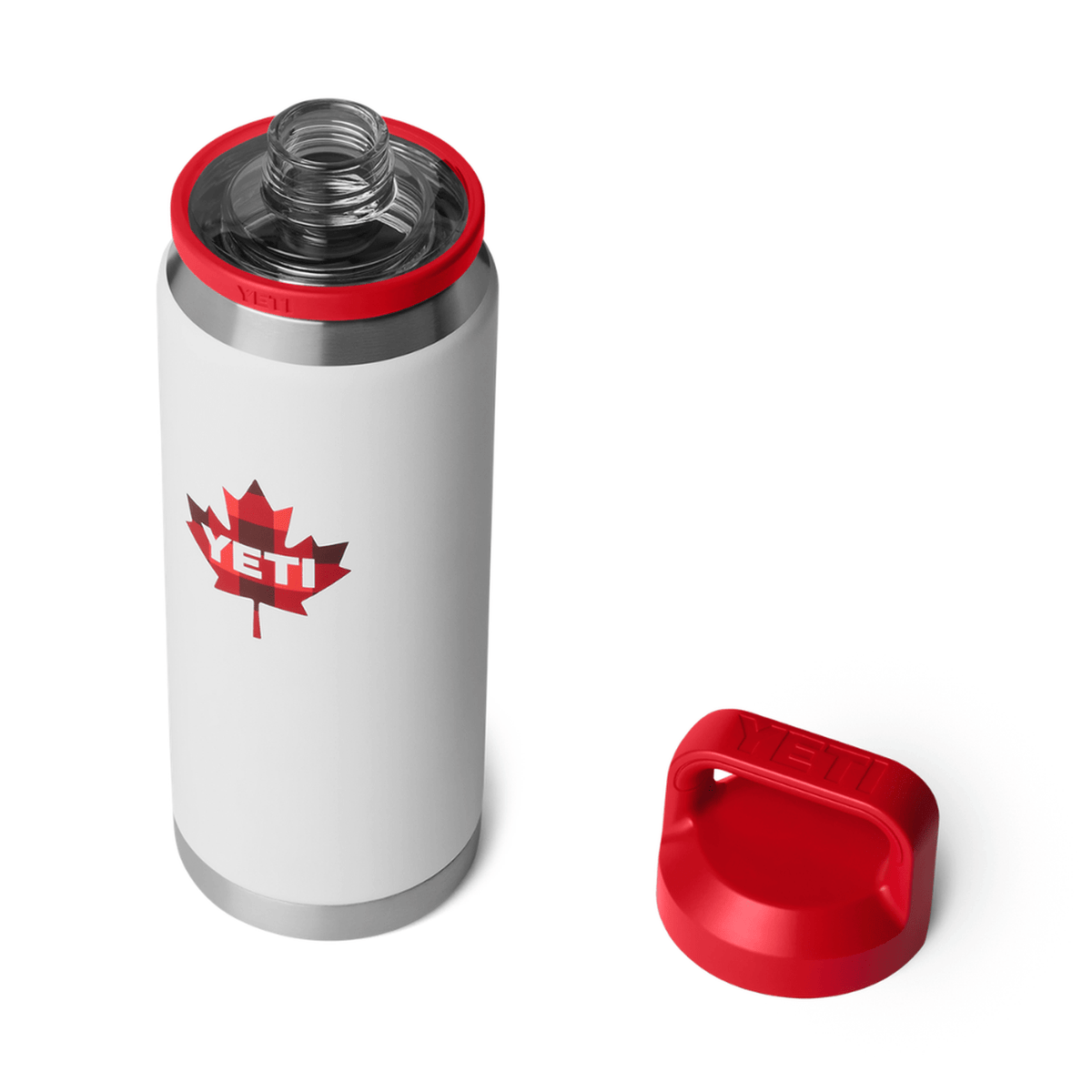 Yeti Rambler 26oz Bottle With Chug Cap - WHITE/RESCUE RED