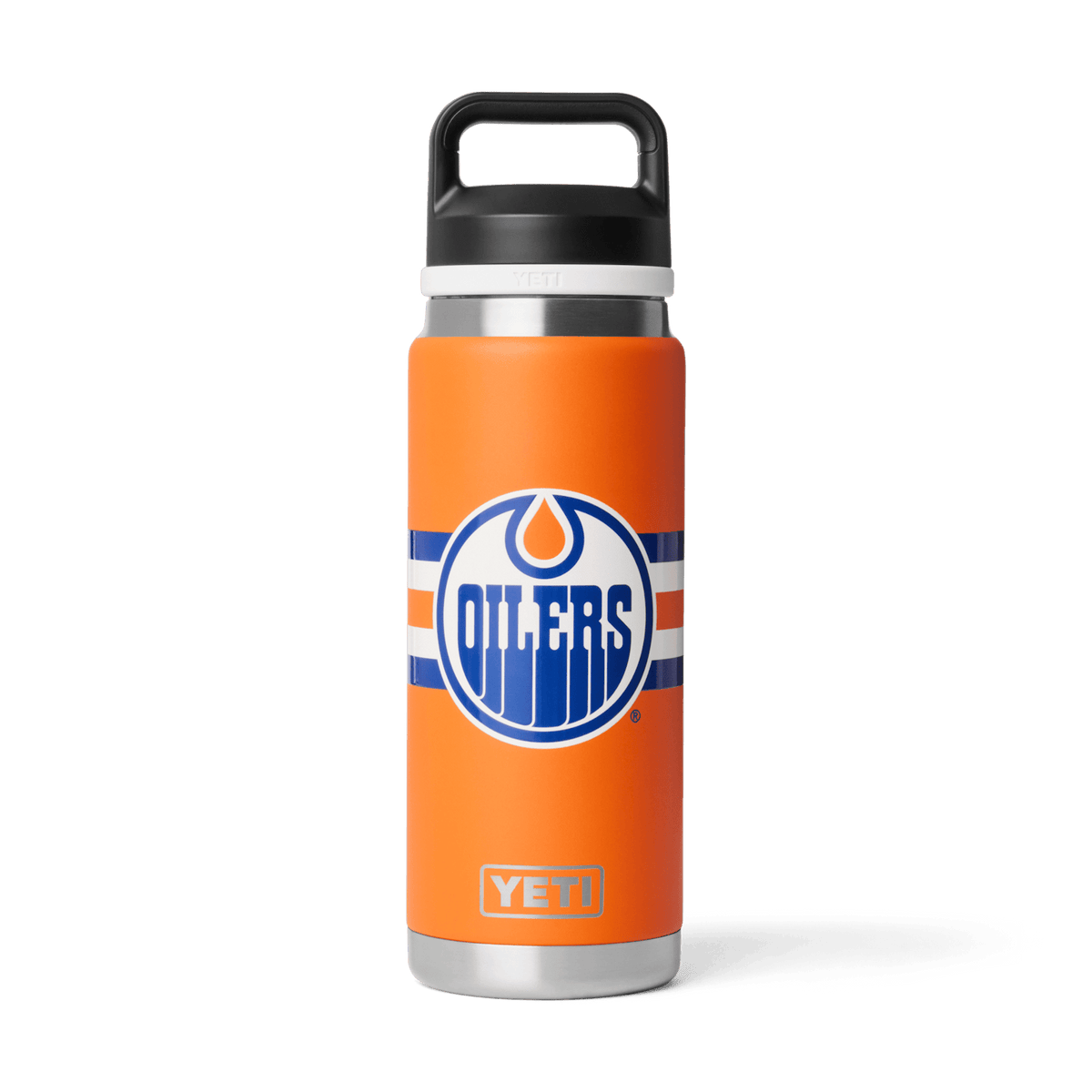 Yeti NHL Rambler Bottle 26oz With Chug Cap - Edmonton Oilers Orange, front