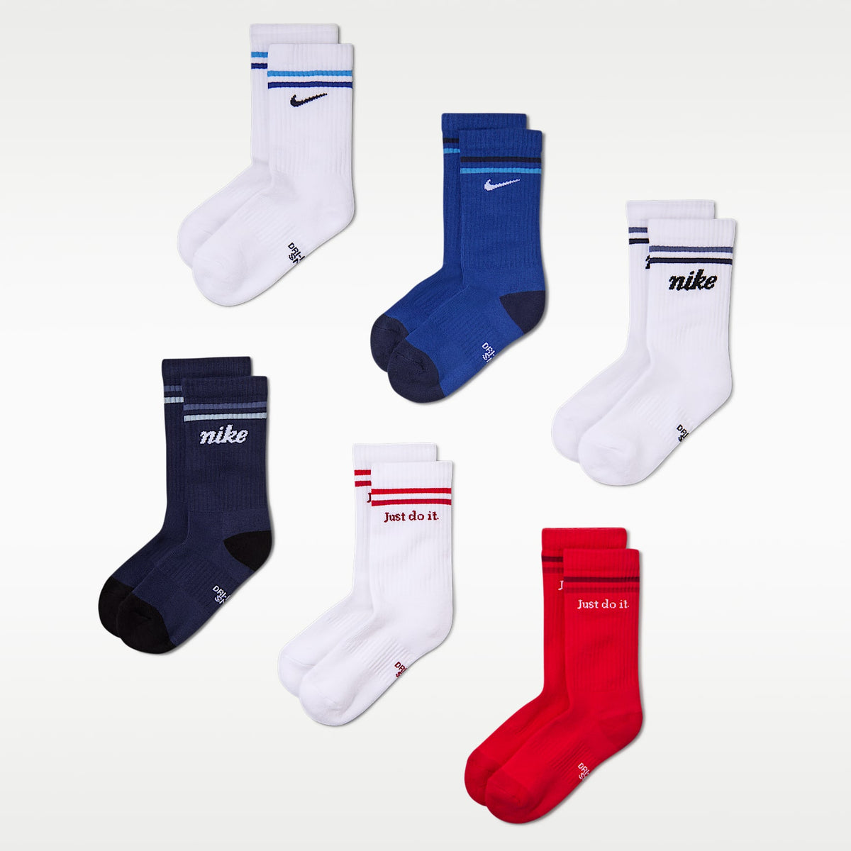 Nike Everyday Cushioned Crew Socks (6 Pack) - Multi-Color