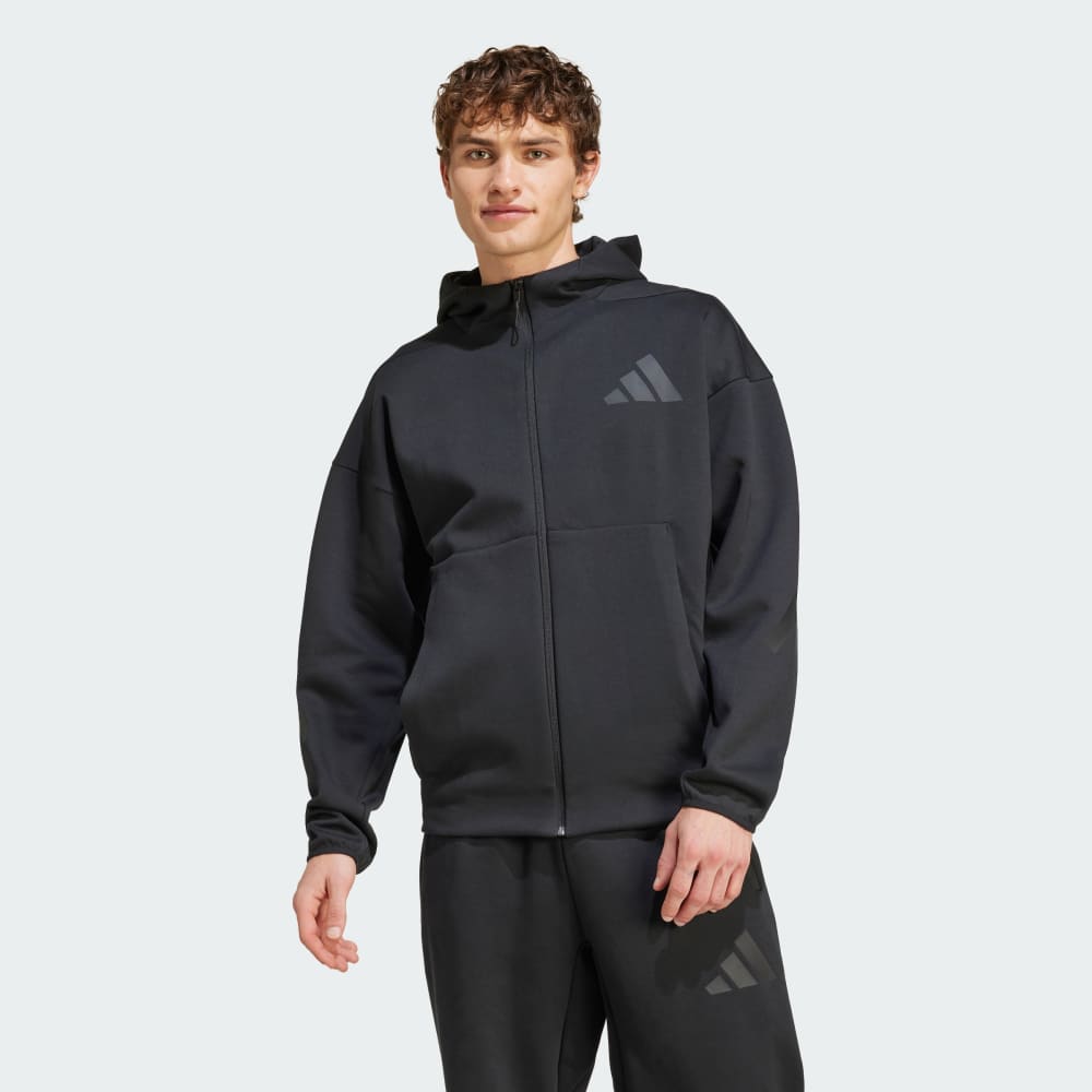 Adidas Men's Z.N.E. Full-Zip Hooded Track Jacket - Black, front